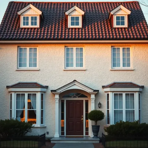 Elewacje domów piętrowych z lat 90