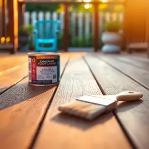 Farbą do podłogi drewnianej na zewnątrz