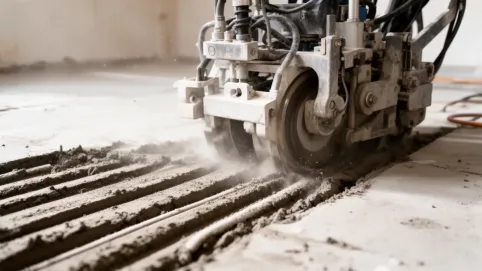 Frezarka do betonu pod ogrzewanie podłogowe