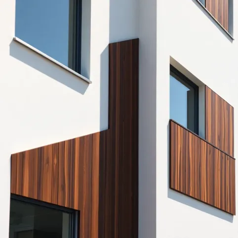 Jasna elewacja z drewnem