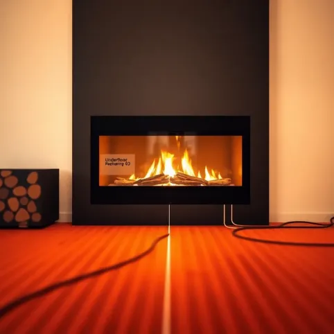 Kominek z płaszczem wodnym do podłogówki