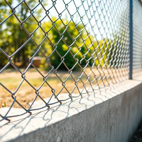 Kompletne ogrodzenie z siatki z podmurówką