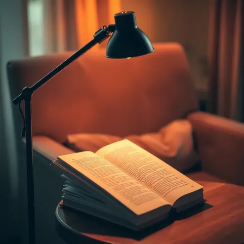 Lampa podłogowa do czytania regulowana