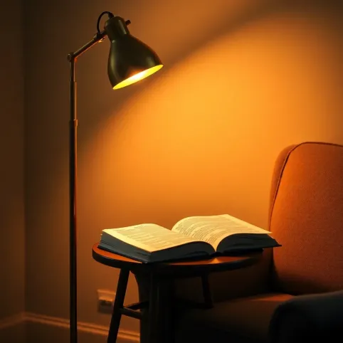 Lampa podłogowa złota do czytania