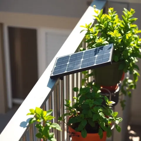 Małe panele słoneczne na balkon