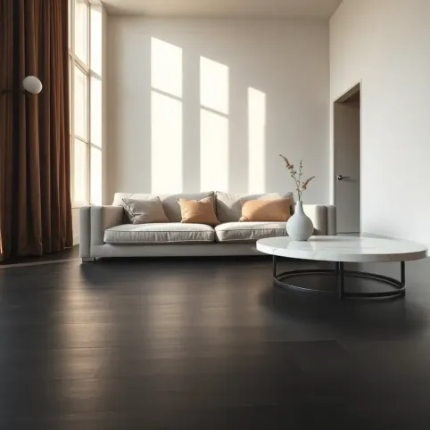 Mieszkanie z ciemna podłoga