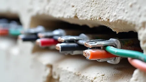 Mocowanie kabli do ściany pod tynk