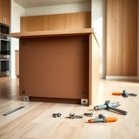 Mocowanie wyspy kuchennej do podłogi