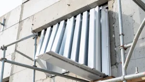 montaż lameli na elewacji