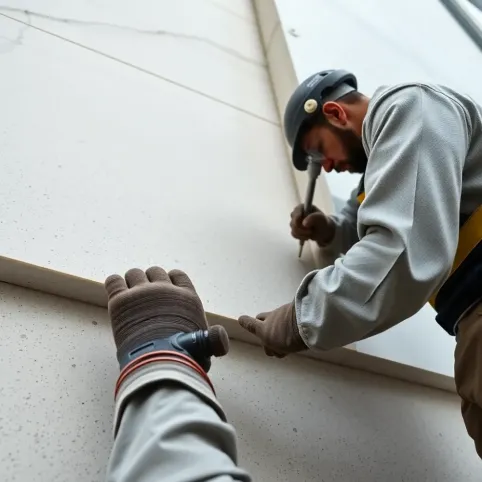 Montaż spieków kwarcowych na elewacji