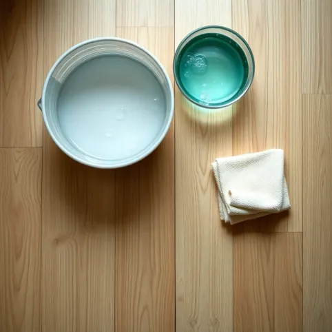 Mycie podłogi drewnianej wodą z octem