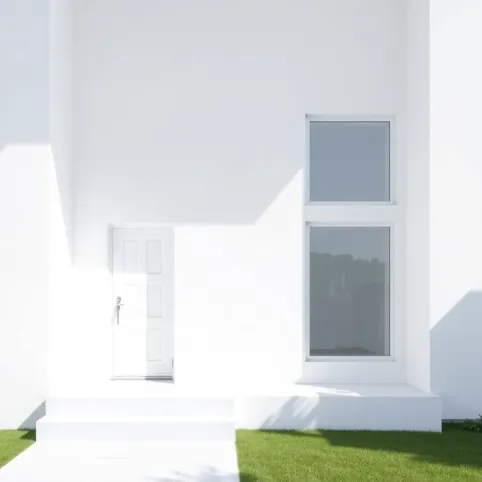 Nowoczesna białą elewacja domu