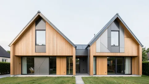 nowoczesne elewacje domów z dachem dwuspadowym