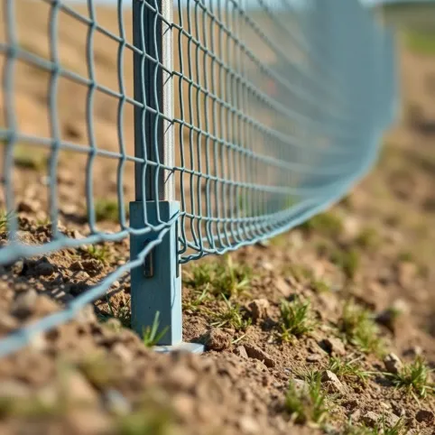 Ogrodzenie z siatki na pochyłym terenie