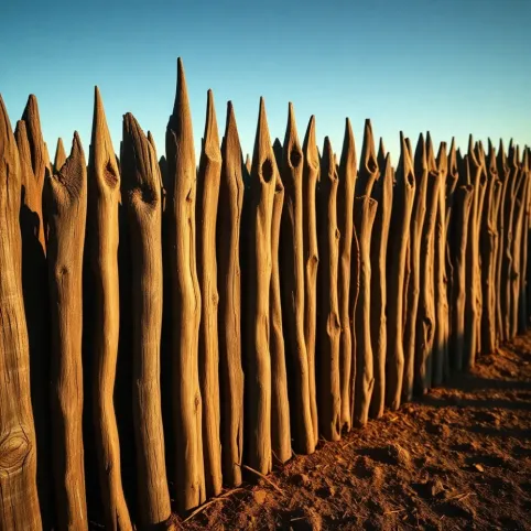 Ogrodzenie z zaostrzonych pali