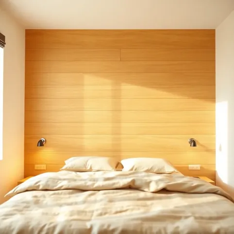 Panele podłogowe na ścianie w sypialni