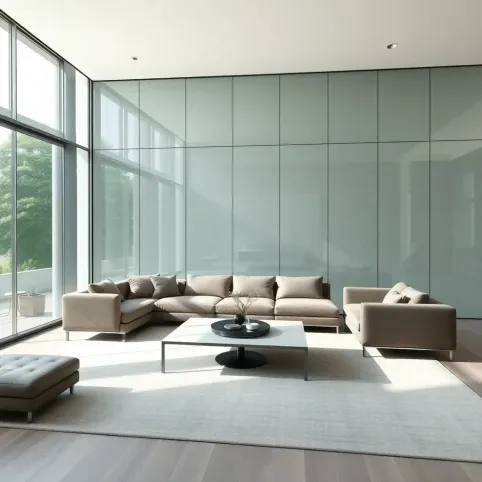 Panele szklane na ścianę w salonie