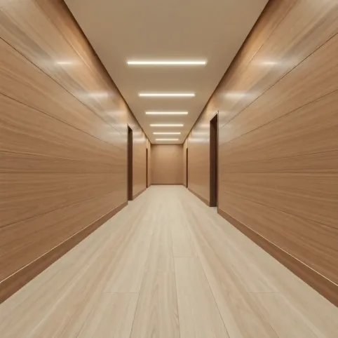 Panele w wąskim korytarzu