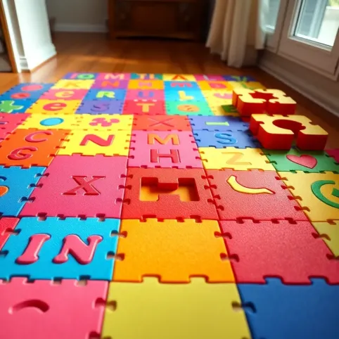 Piankowe puzzle na podłogę dla dzieci