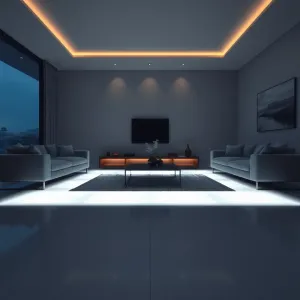 Podświetlana podłoga w salonie