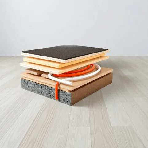 Przekrój posadzki z ogrzewaniem podłogowym