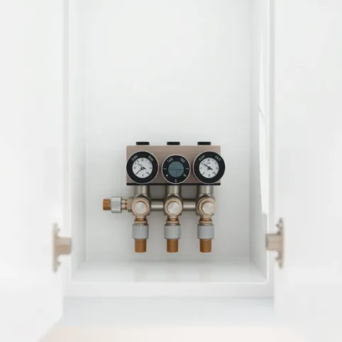 Rozdzielacz do podłogówki 4 sekcje z szafką