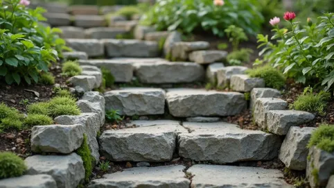 Schody z bloczków betonowych