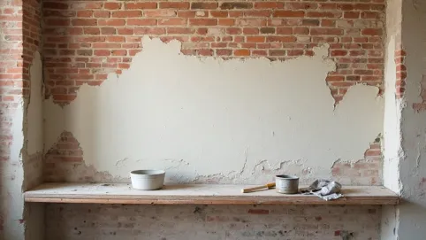 Tynkowanie starej ściany z cegły