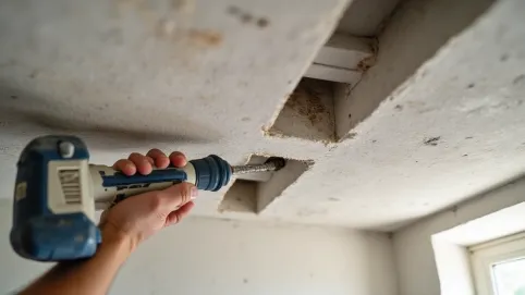 wiercenie otworów w stropie teriva