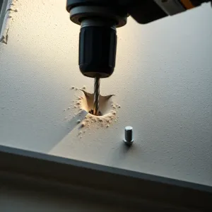 Wiercenie w elewacji na balkonie