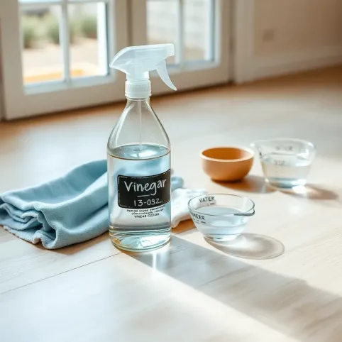 Wodą z octem do mycia paneli