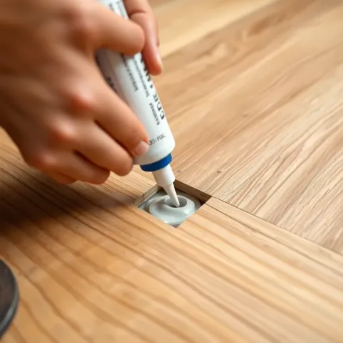 Wypełnienie nierówności pod panelami bez ich demontażu