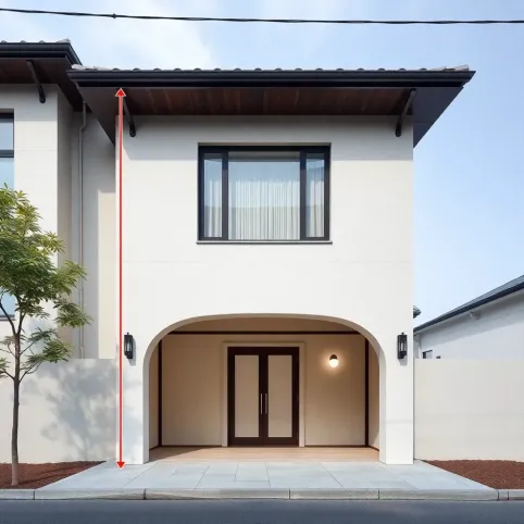 Wysokość górnej krawędzi elewacji frontowej do okapu