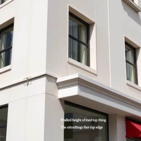 Wysokość górnej krawędzi elewacji frontowej gzymsu lub attyki