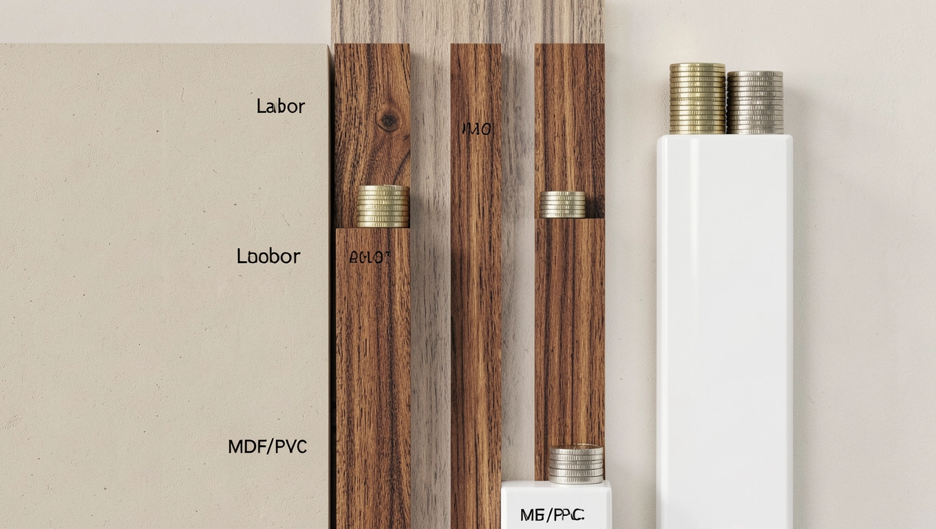 Średnie ceny montażu lameli ściennych za m²