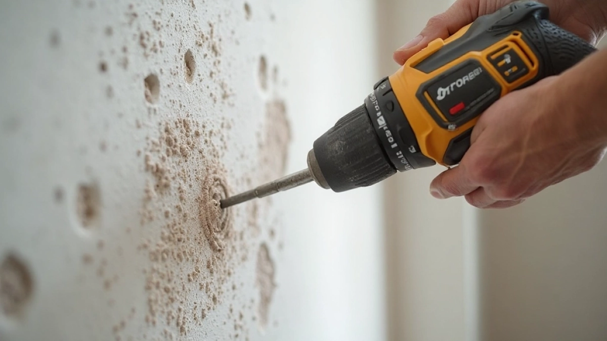 Wiercenie otworów w ścianie