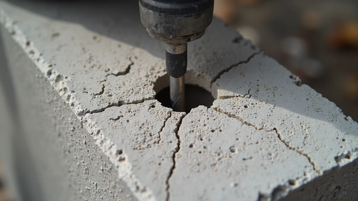 Wiercenie w betonie komórkowym