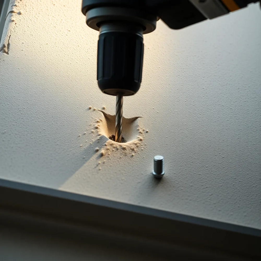 Wiercenie w elewacji na balkonie