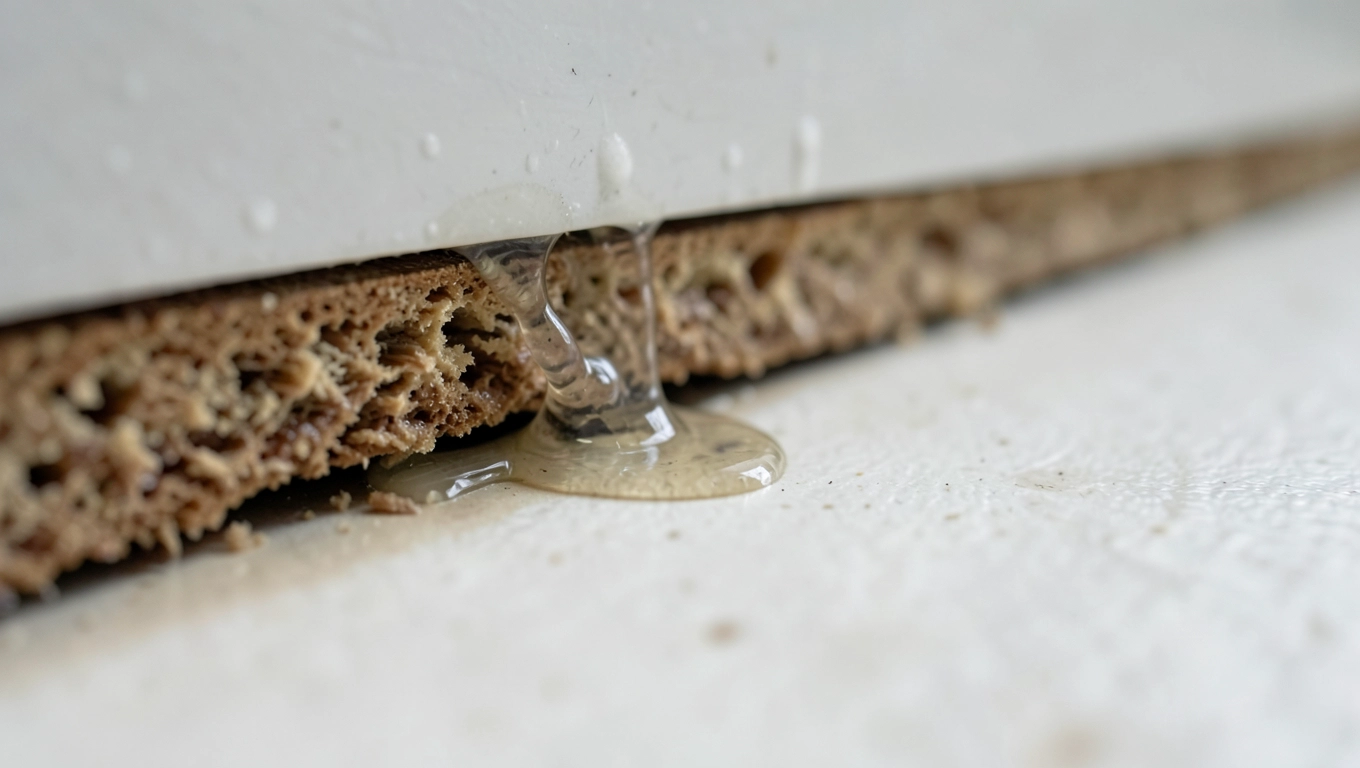 Wilgoć wnikająca w łączenia paneli