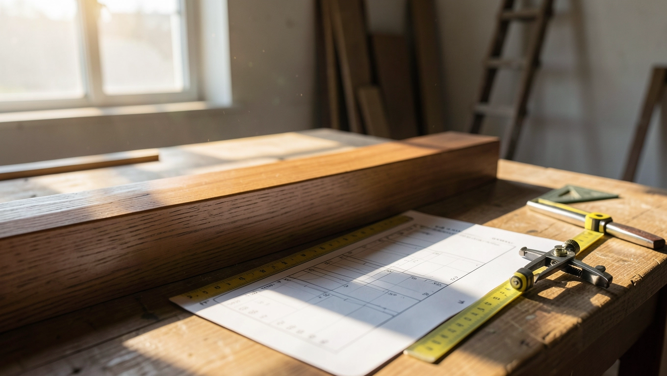 Wyniki: wymiary krokwi i ilość potrzebnego drewna